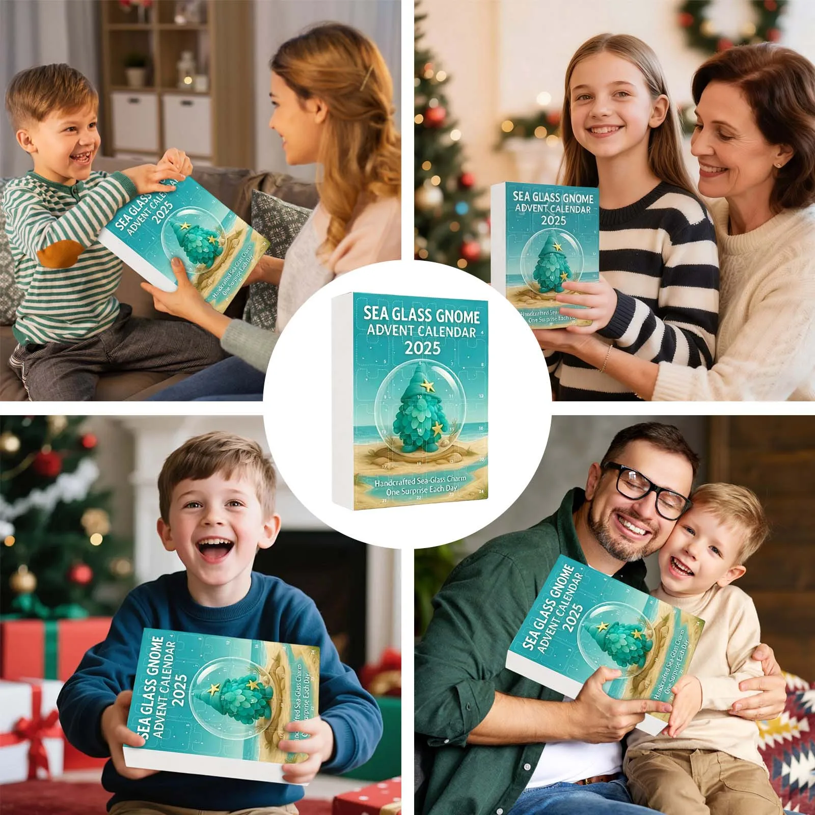 Craft Lights Battery Operated with Timer Christmas Gnome Advent Calendar 2025 Sea Glass 24 Battery Lights with Timer Christmas