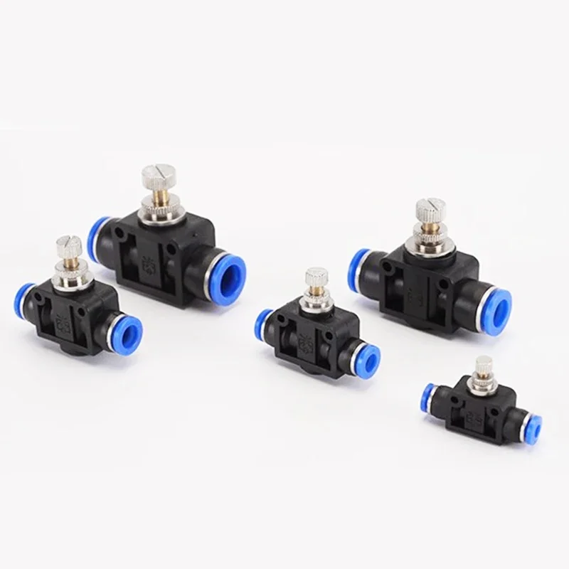 Pneumatic Airflow Regulator 4mm 6mm 8mm 10mm 12mm OD Hose Tube Gas Flow Adjust Valve Connector Fitting Air Speed Controller