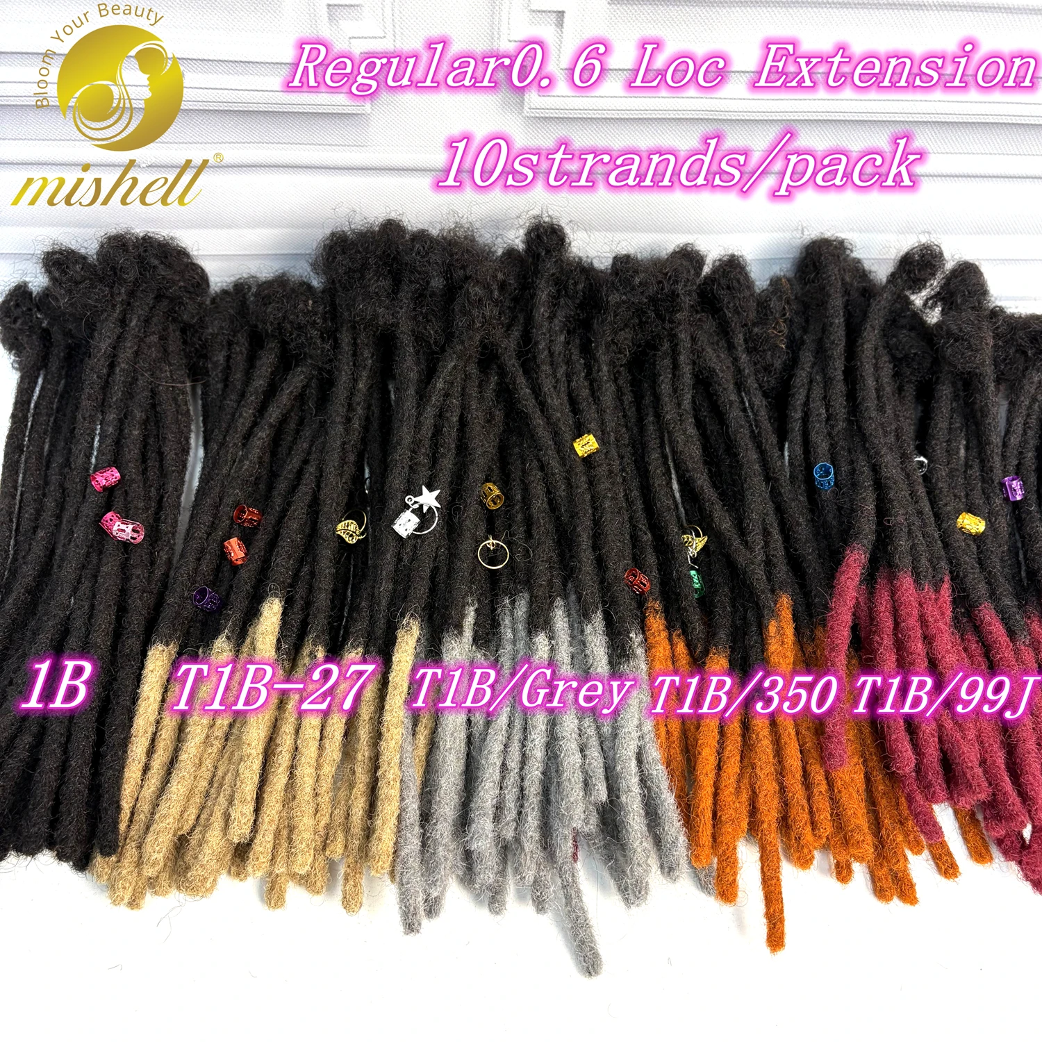 10 Strands/Pack 10inch 0.6cm Regular Loc Extension Human Hair Permanent Micro Locs Extensions Natural Looking Soft Sisterlocks