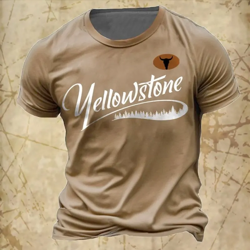 2024 New Retro Style Yellowstone 3D Print Men's T-Shirts Fashion Hip Hop Cowboy T shirt Cool Round-Neck Kid Short Sleeve Tee Top