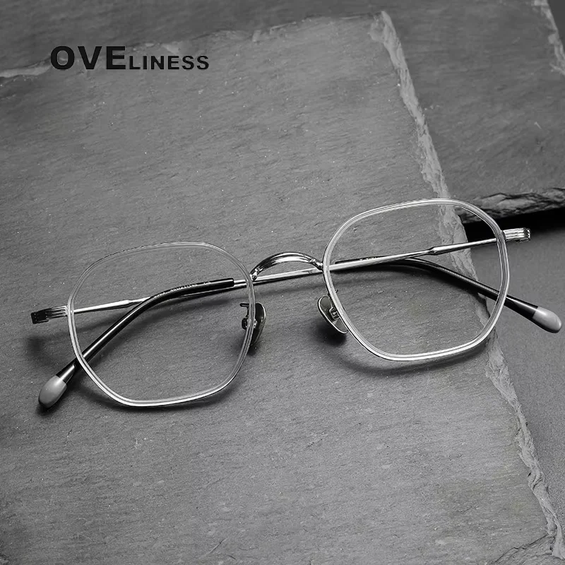 

Pure Titanium Glasses Frame Men women Retro Vintage Square Eyeglasses frame Brand Design Eyewear High Quality male spectacles