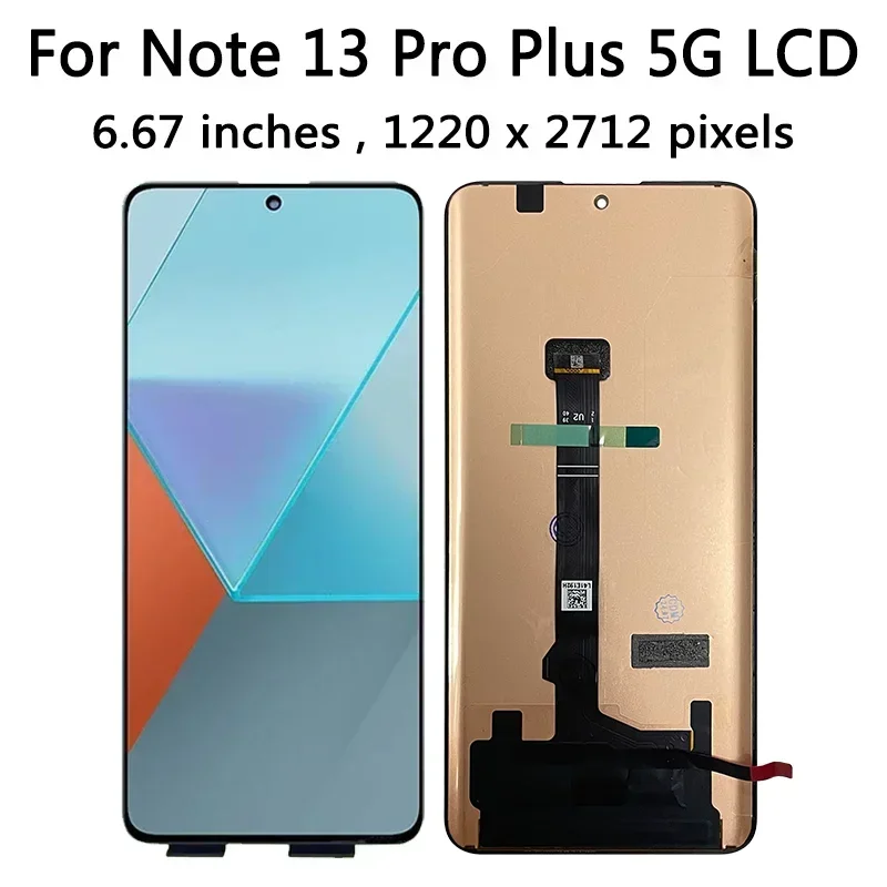 AMOLED 120Hz for Xiaomi Redmi Note 13 Pro+ 5G Lcd Display Touch Screen Digitizer For Redmi Note 13 Pro Plus 23090RA98C Display