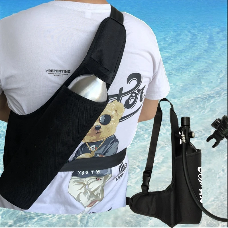 Borsa per bombole di ossigeno da immersione da 1 litro borsa per bombole di ossigeno portatile piccola borsa a tracolla per immersioni all'aperto per lo Snorkeling