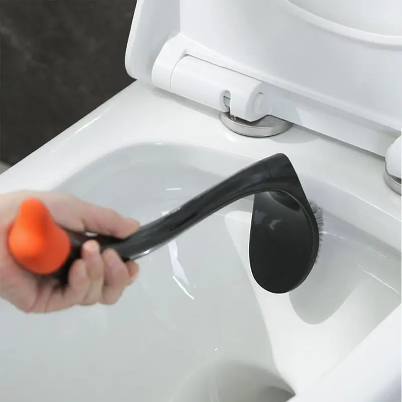 Toilet Brush and Plunger Set Swan Shape Toilet Brush with Holder Curved Handle Soft Dense Bristles Toilet Bowl Cleaners Brush