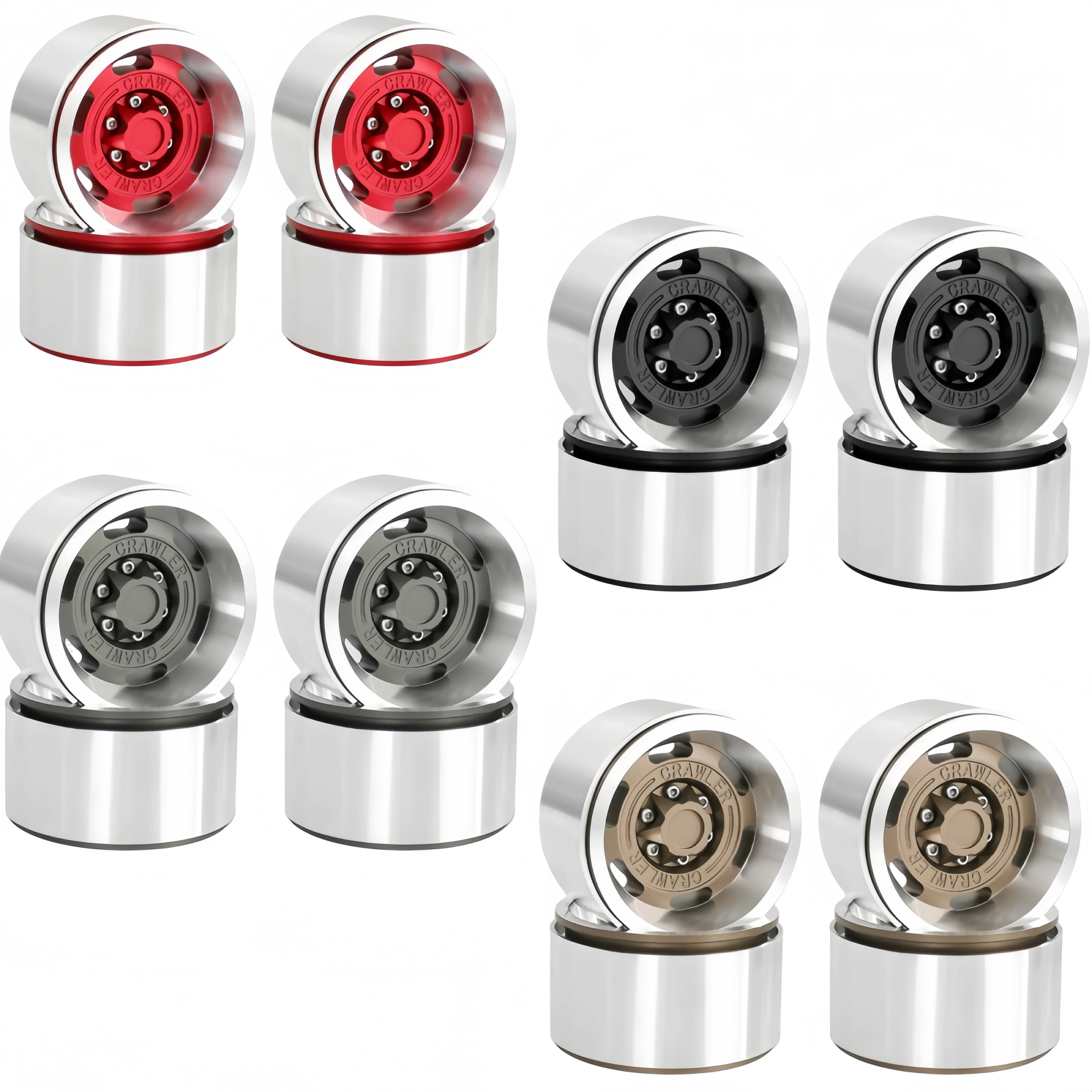 Металлические колеса 1,9 для радиоуправляемого гусеничного/тяжного грузовика 1/10, совместимые с осевыми SCX10/Capra/TRX-4, диска из сплава с ЧПУ Heav