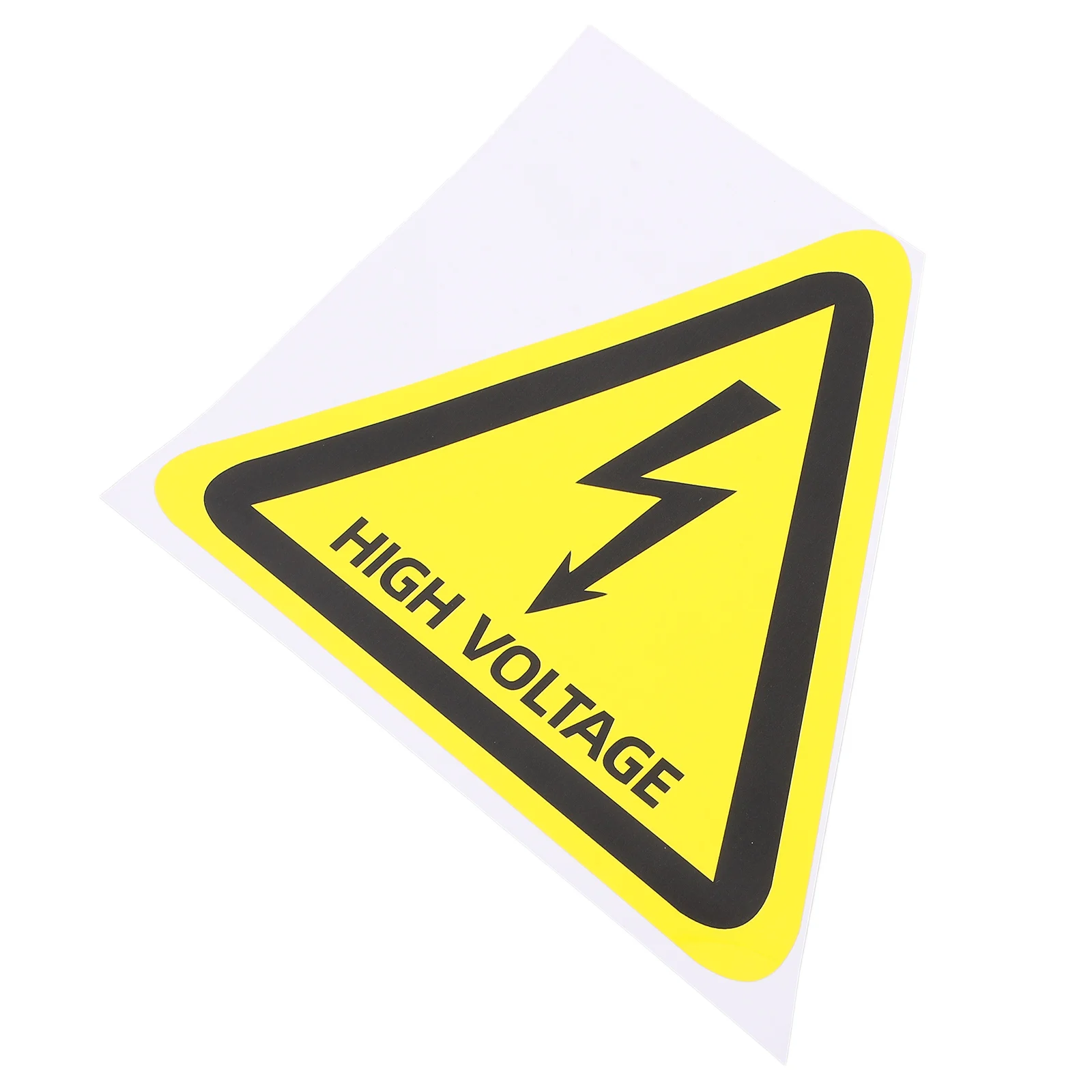6 Inch High Voltage Safety Stickers Yellow Triangle Warning Signs Self Adhesive PP Electrical Labels Traffic