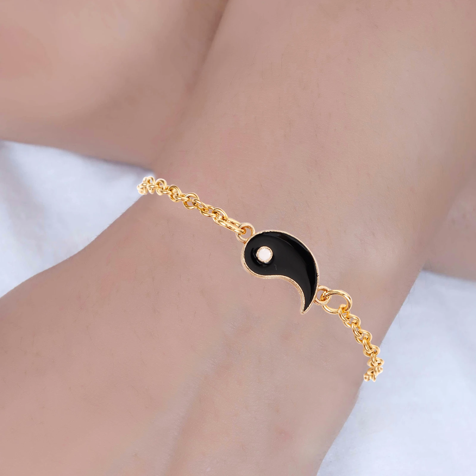 

2pcs Couple Bracelet Stainless Steel Adjustable Matching Friendship Beaded Hand Chain Jewelry For Valentine'S Day