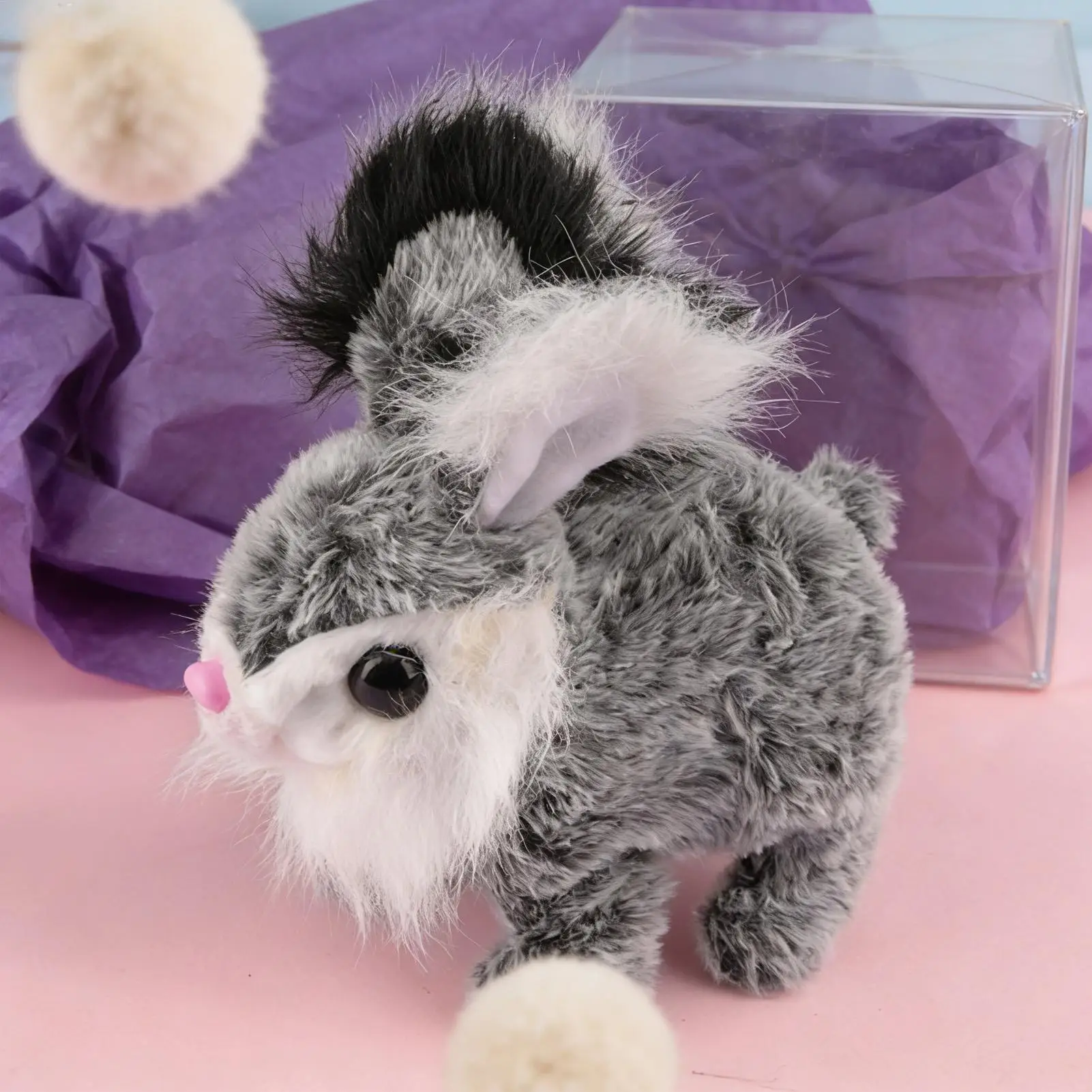 

cute Interactive Hopping Bunny Toy Electric Interactive Sounds Animal Realistic Toy Bunny Perfect Easter Gift for Kids