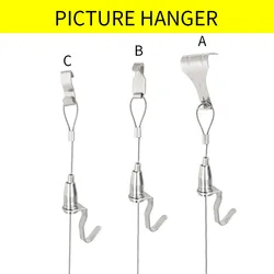 Picture Hanging Hooks Hanging Wire Hanger Frame Kit Steel Stainless Adjustable Light Hook DIY Hanging Cord Pictures Hanger