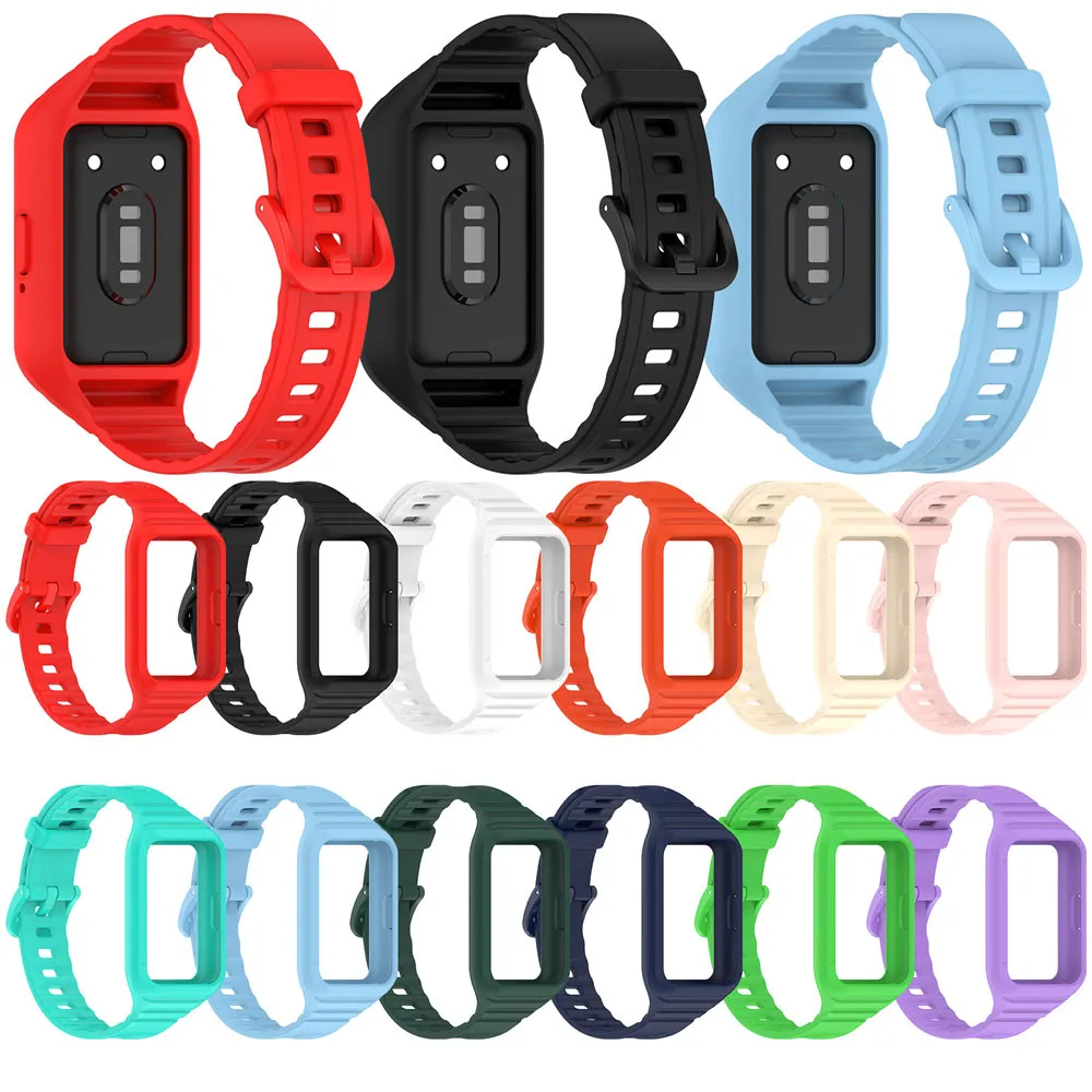 Geïntegreerde Band Voor Samsung Galaxy Fit 3 SM-R390 Fit3 Horlogeband Met Case Niet Gescheiden Verstelbare Siliconen Polsband Accessori