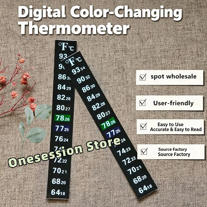 Digital Color Changing Thermometer IPX5 Waterproof Accurate Dual Temp Display for Fish Tank Aquarium Water Temp Monitoring