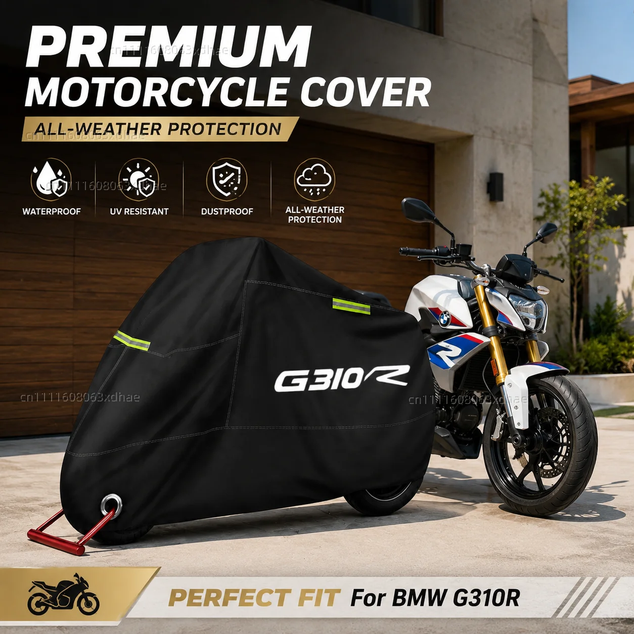 All-Weather Motorcycle Cover Outdoor Protection Waterproof 190T Oxford Cloth For For BMW G310R 2016 2017 2018 2019 2020 2021