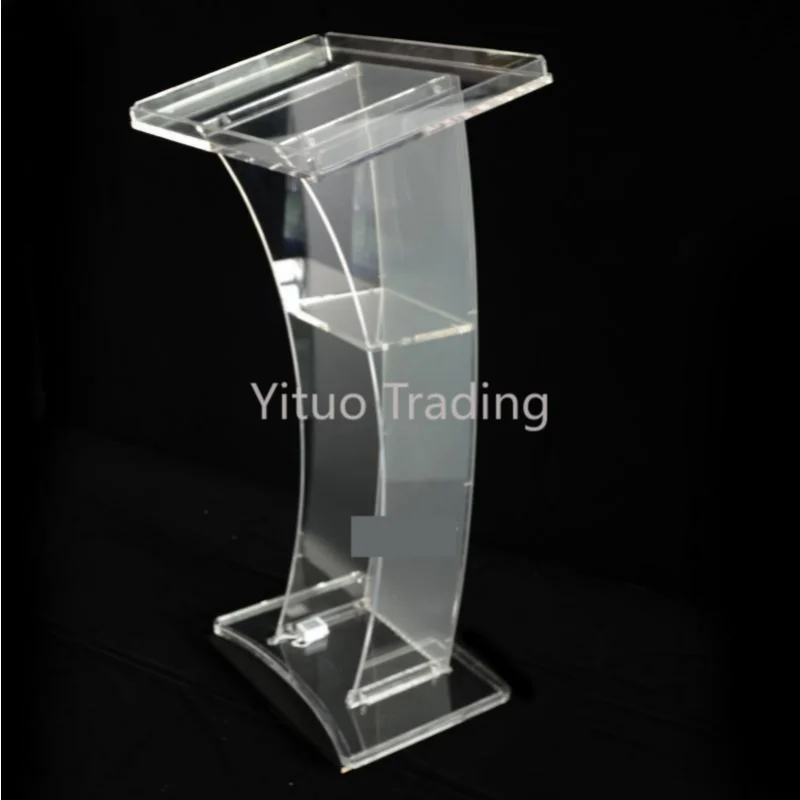 XY0002Crystal Speech Platform Plexiglass Colorful Lighting Welcome Reception Desk Square Conference Chair Taiwan Teaching Podium