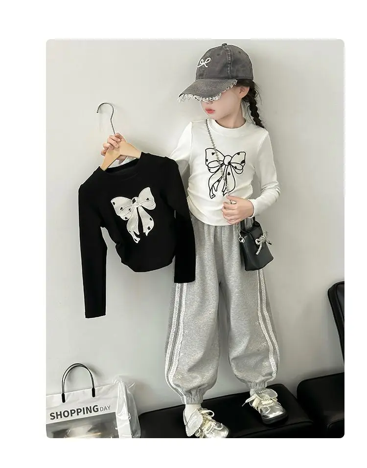 Sping Autumn Clothing Kids Children Birthday Comfortable Clothes 2025 Baby Girls Fashion Bow Tops Shirts Sweaters