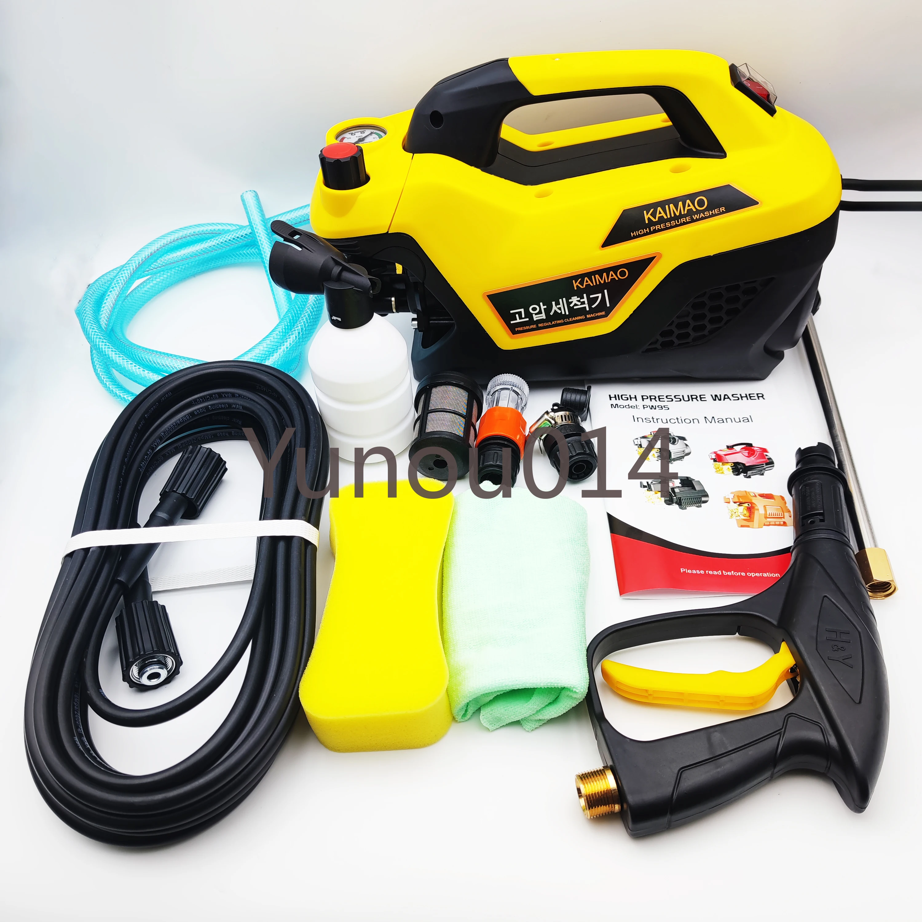 Automatic High Pressure Washer, Portable Cleaner, Adjustable Water Gun, High-Handed Car Wash Tools, Home, 220V