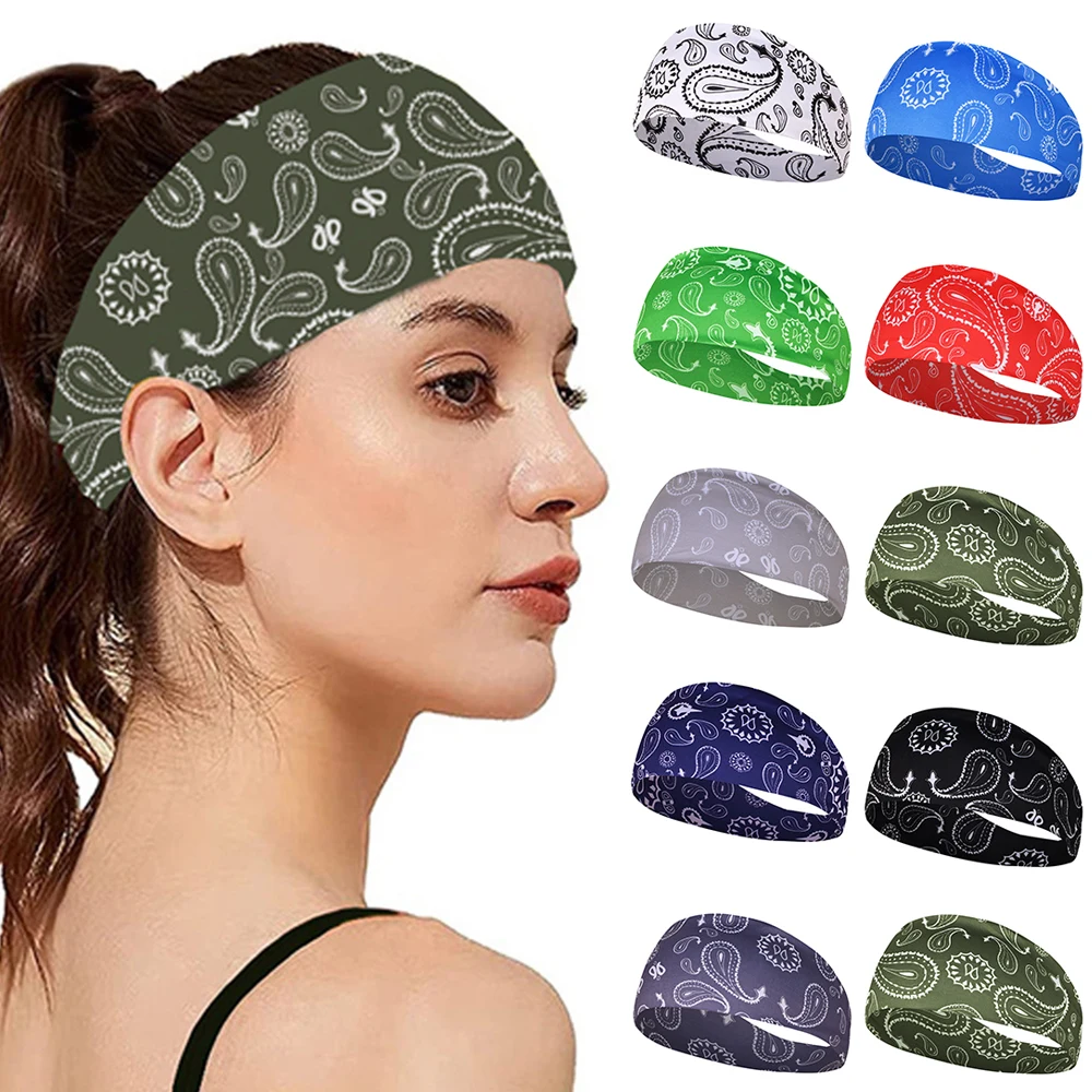 

Absorbing Sweat Hair Bands Vintage Elastic Yoga Running Headband Breathable Turban Headwrap Sports Hair Accessories Hairbands