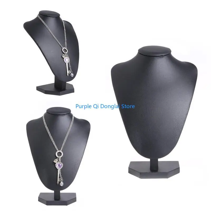 

L21E Mannequin Necklace Display Stand Holder Portrait Window Necklace Pendant Decorate Jewelry Display Shelf for Home Store