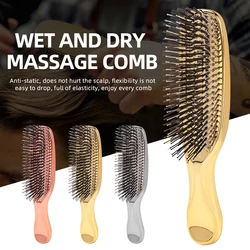 Massage Comb Fine Air Cushion Comb with Electroplated Crafted Wet And Dry Hair Comb Cleansing Massage Scalp Upscale Luxury Style