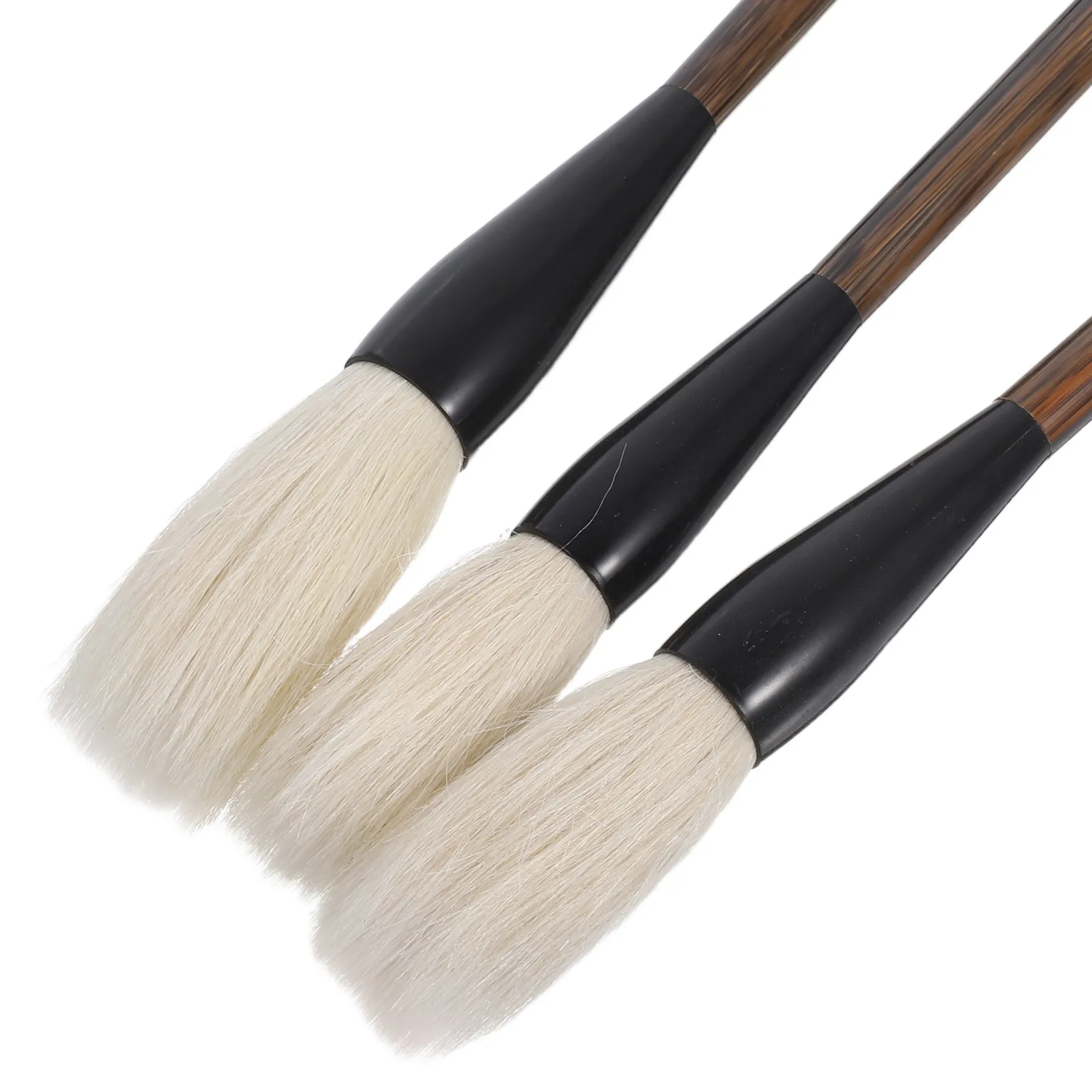3Pcs Chinese Calligraphy Brush Set Goat Hair Soft Tip Ergonomic Handle Suitable for Painting Writing Drawing Professional Sumi