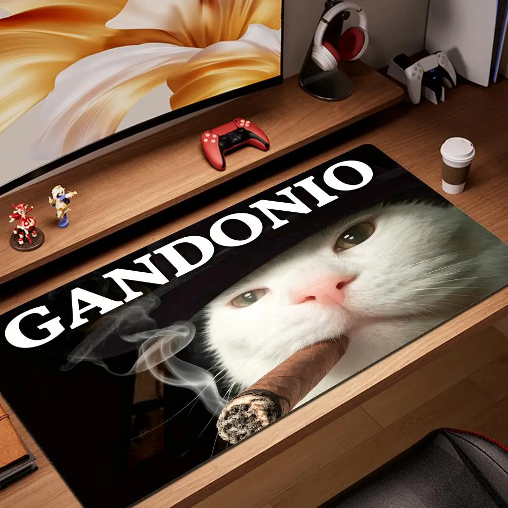 Large Funny Cat Emoticon Pack Mouse Pad Anti-Slip HYBXAXC Table Pad With Gandonio Text And Cat Pattern Suitable For Office Game