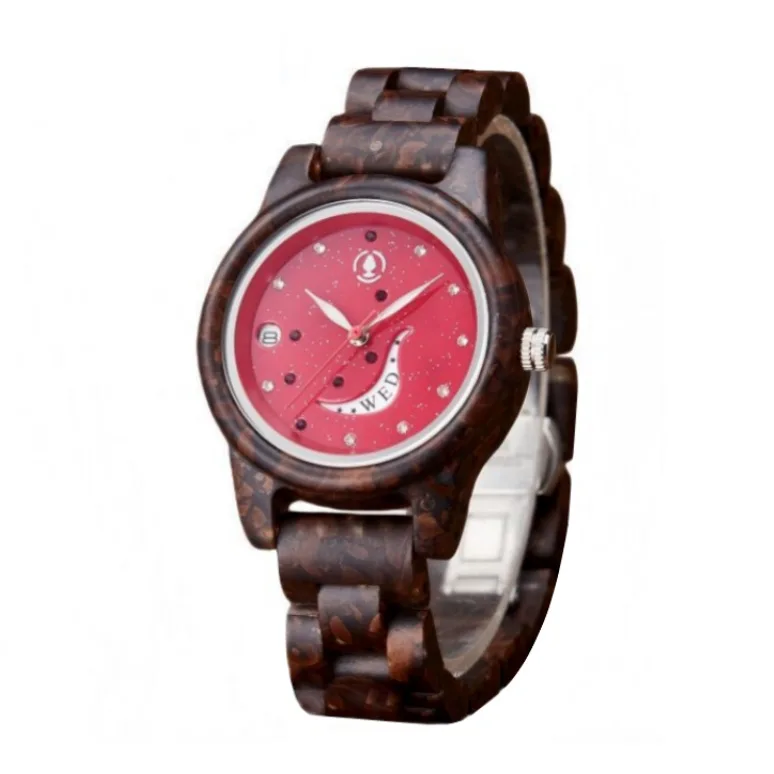

Fashionable Fairy Lady's Watch with Seven Stars Moon Diamond Dial Original Coffee Bean Design Elegant Gift Watch