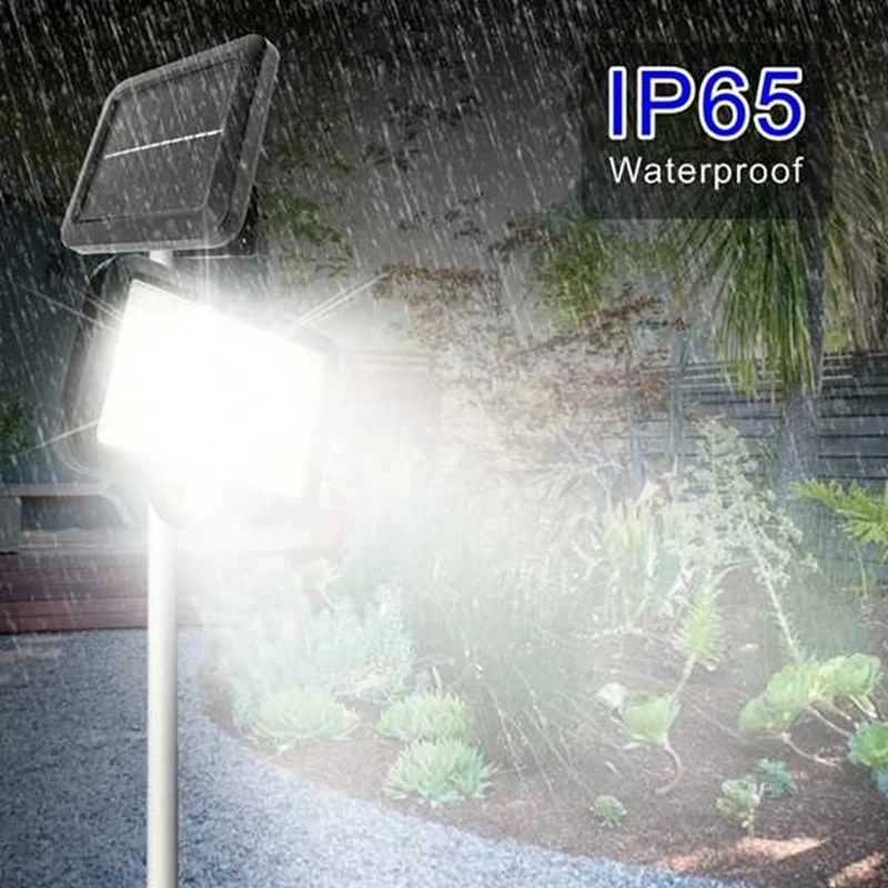 Luces de pared solares impermeables IP65, 2000 lúmenes, 160 LED, Sensor de movimiento con cable, luz de inundación de seguridad ajustable de 360 grados, 2 uds.