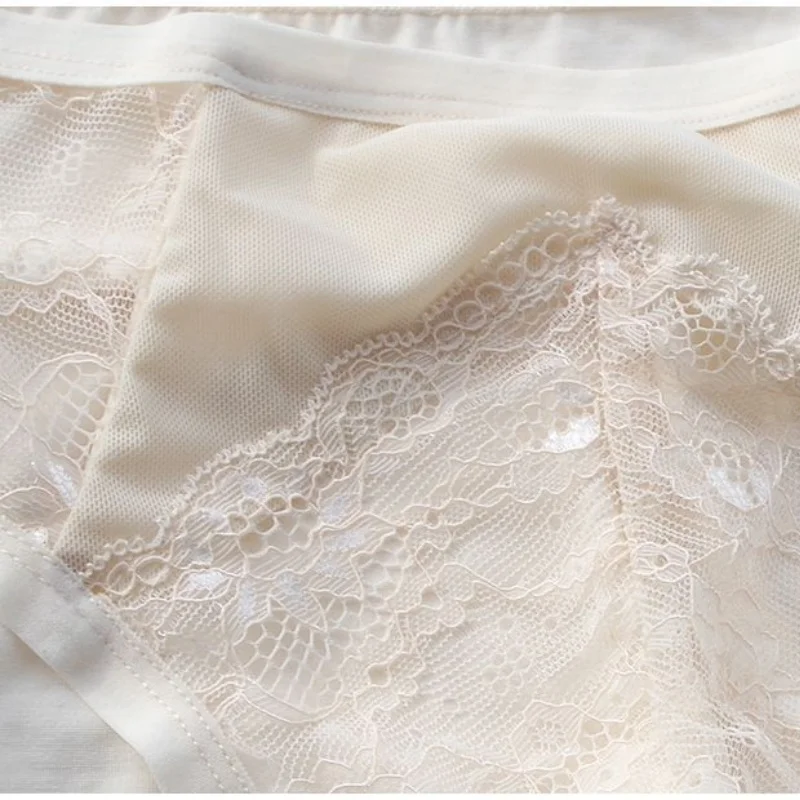 Cross-dressing Underwear Men's Lace Panties Sexy Hollow Out Lingerie Femboy Live Show Dance Briefs