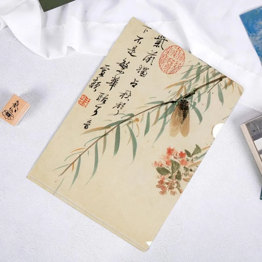 

Cute Storage Bag L Shaped Folder Documents Archaic Prosody Series A4 File Folder Presentation Folder Paper Organizer Office