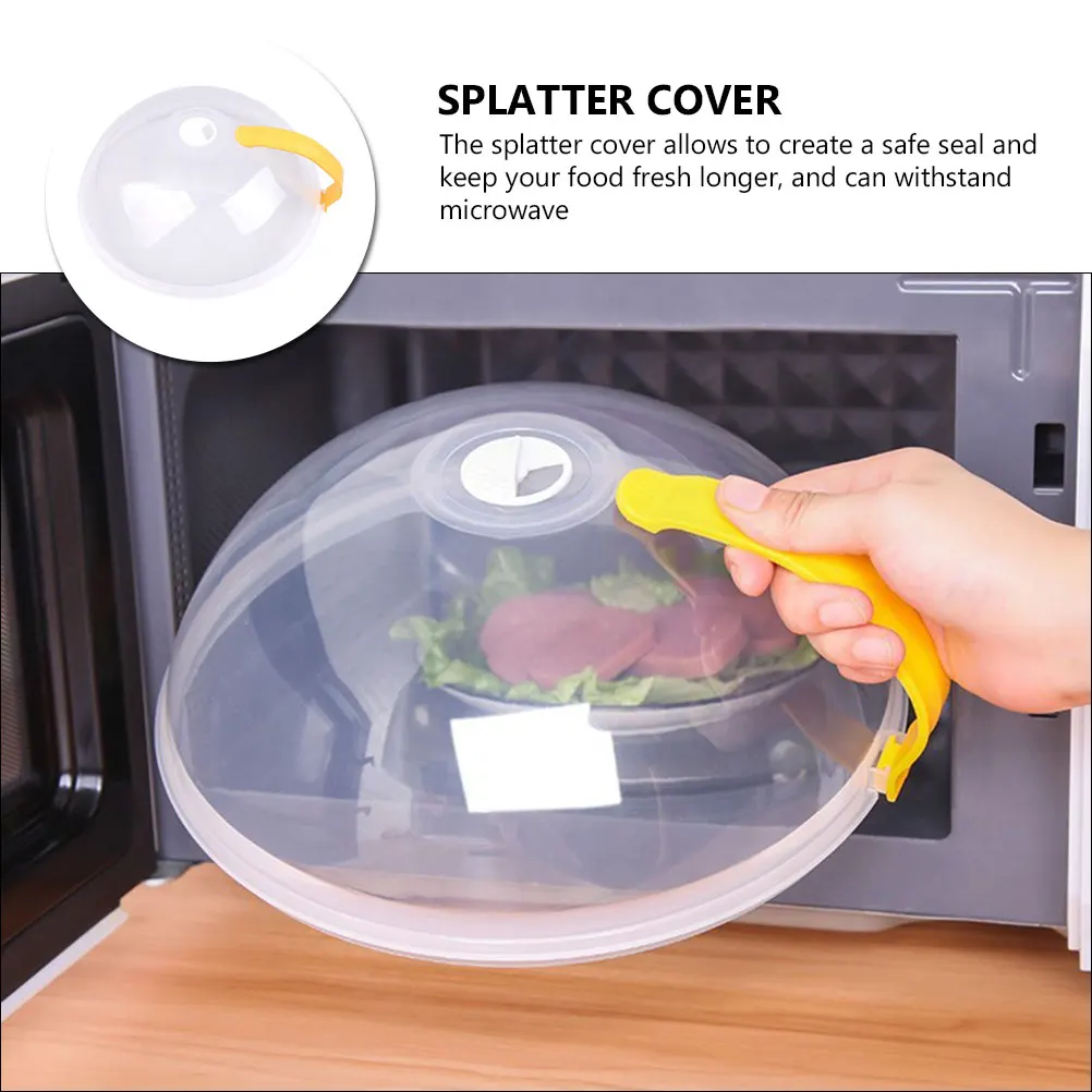 

Microwave Plate Cover Plastic Food Lid Oil Resistant Splatter Guard Safe for Microwave Oven Refrigerator Kitchen