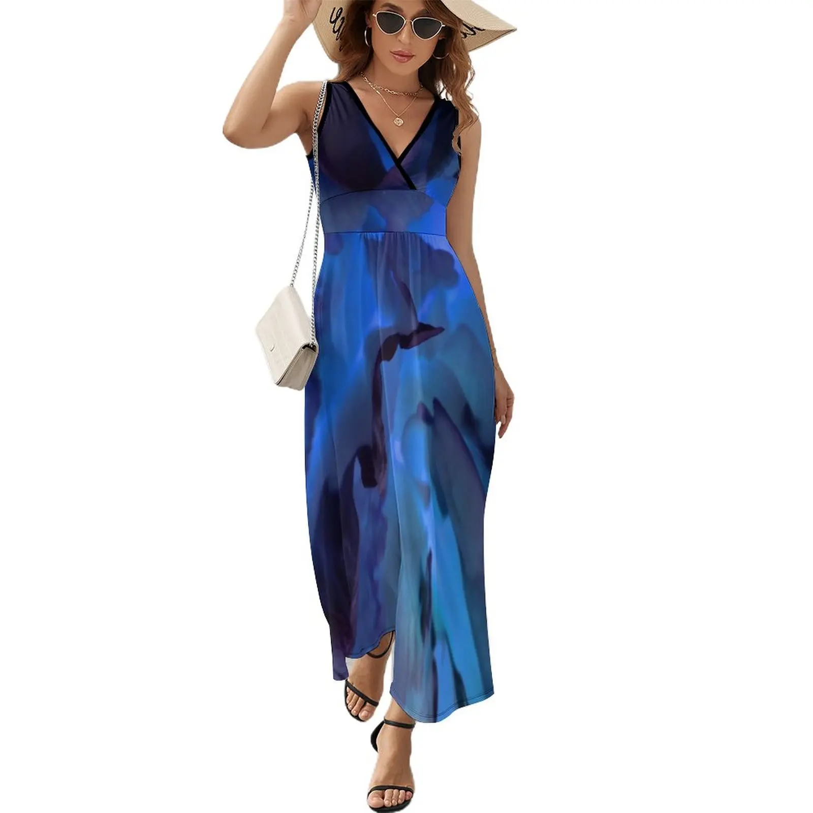 

Peony in Blue Sleeveless Dress Summer skirt Dance dresses summer clothes for women