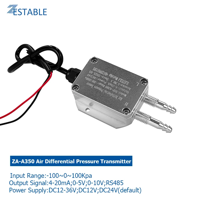 Air Differential Pressure Transmitter -100Kpa-0-100Kpa Negative Pressure Of Pipeline 4-20mA RS485 Output Gas Pressure Sensor