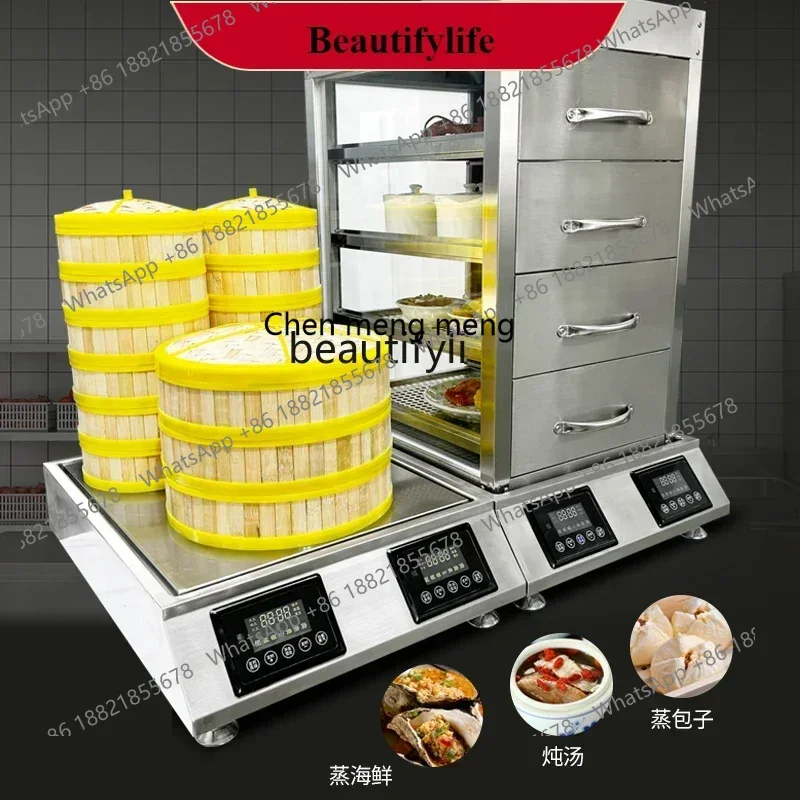

Настольная паровая плита, специальная пароварка для морепродуктов для коммерческого тушения супа, автоматическая пароварка, электрическая машина для булочек на пару.