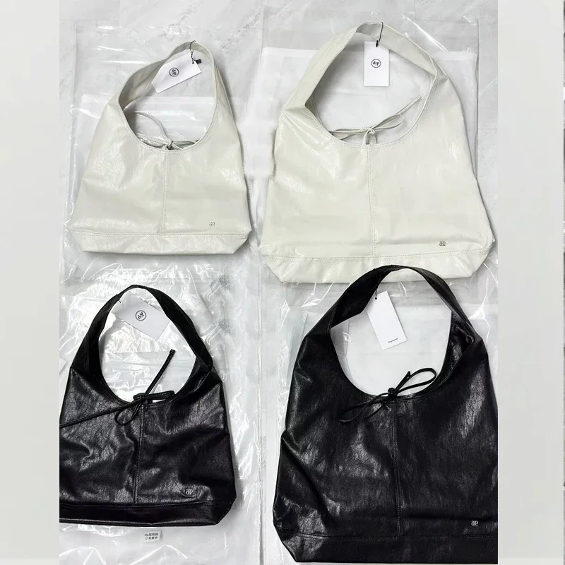 

Large Capacity Shoulder Bag with Bow Knot Design Tie Tote Bag Underarm Bags Single Oulder Bag Soft Korean Sle Casual Handbag
