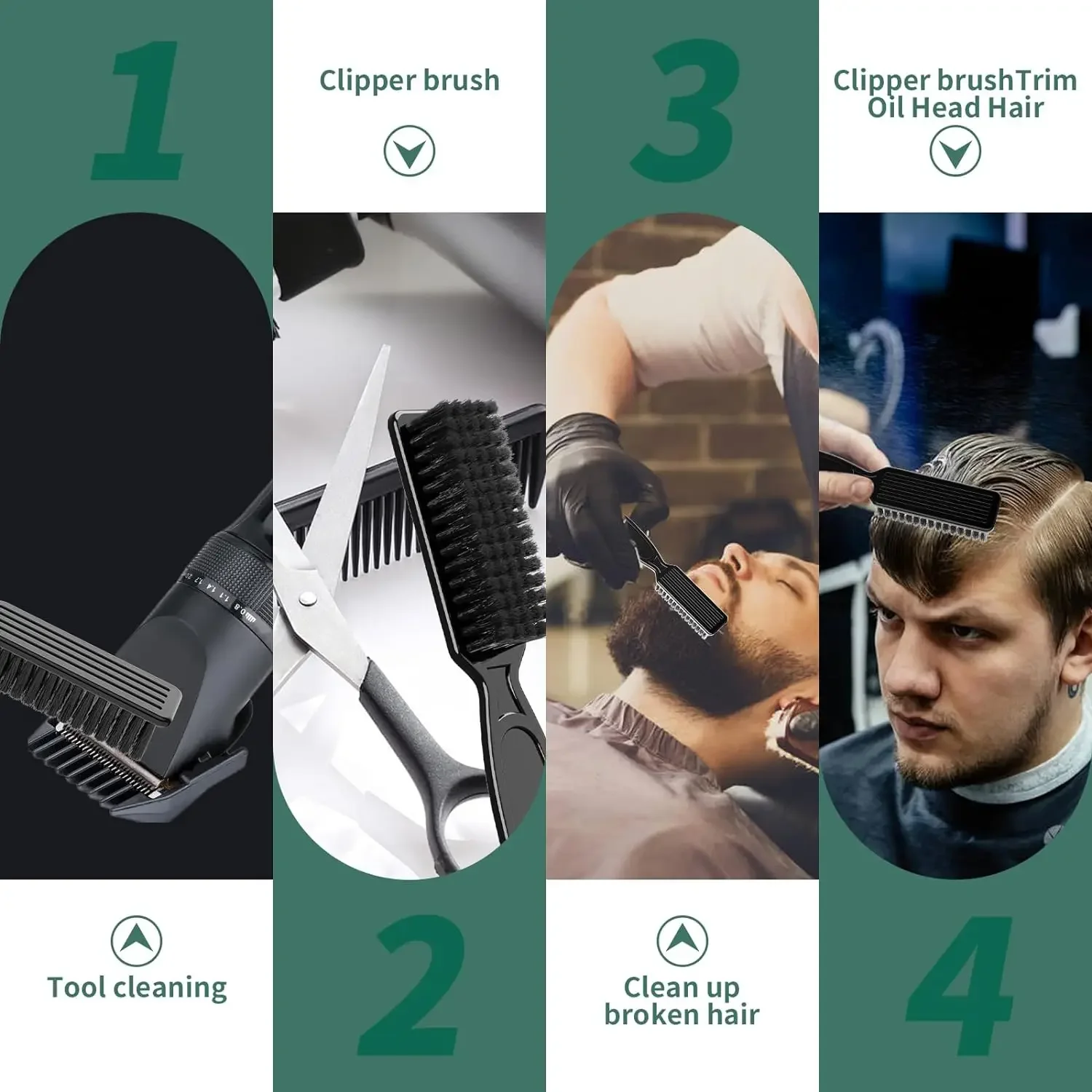 3pcs/6Pcs Hair Styling Nylon Brush Barber Clipper Brush Clipper Trimmer Cleaning Brush Beard Brush Cleaning Styling Brush Tool