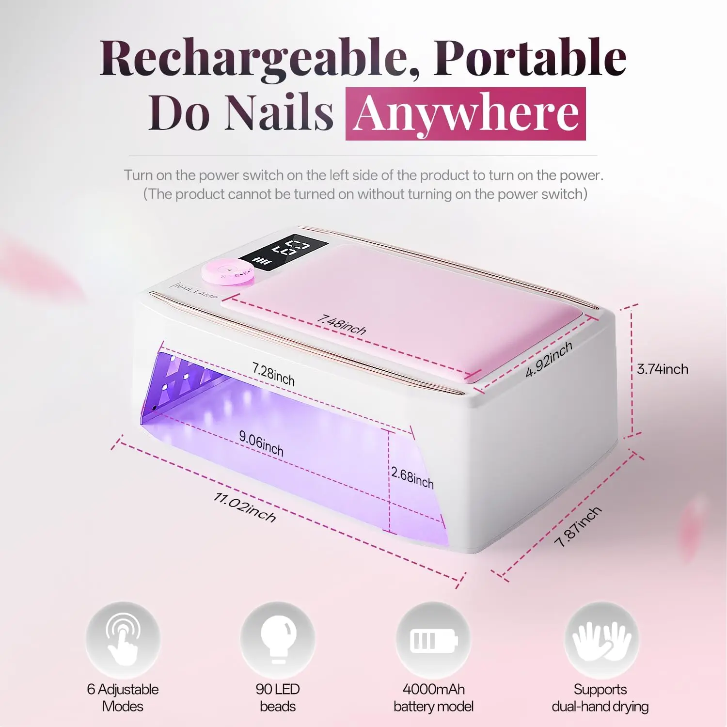 

2025 Новая мощная лампа для дизайна ногтей, подушка для рук, машина для светотерапии, без черных рук, большая космическая лампа для выпечки, машина для красоты ногтей