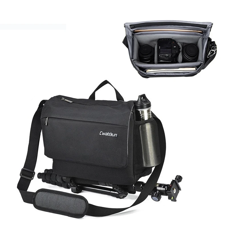 Single-Shoulder Crossbody Camera Bag for Dslr and Mirrorless Digital Photography, with 1 Main Unit and 3 Lens Pouches, Storage Bag