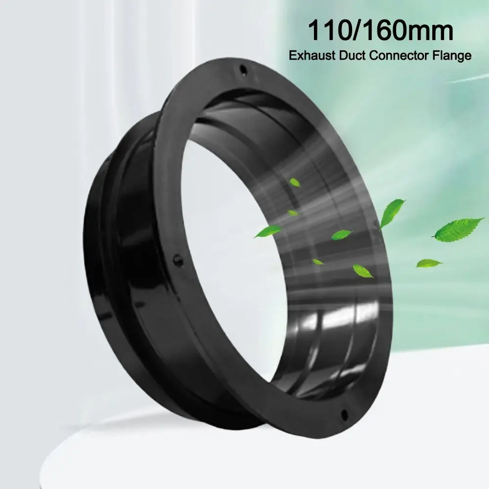 High Quality ABS Exhaust Duct Connector Flange Round 110/160mm Sealing Ring Flange Black PVC Pipe Flange Joint Kitchen