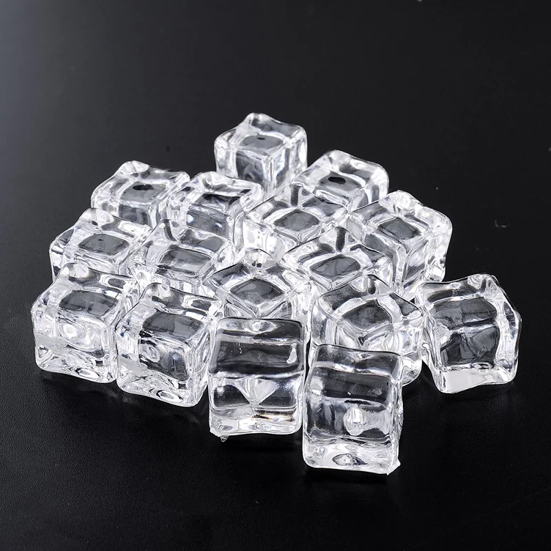 16Pcs Fake Ijsblokjes Herbruikbare Kunstmatige Clear Acryl Crystal Cubes Whisky Dranken Display Fotografie Props Wedding Party Decor