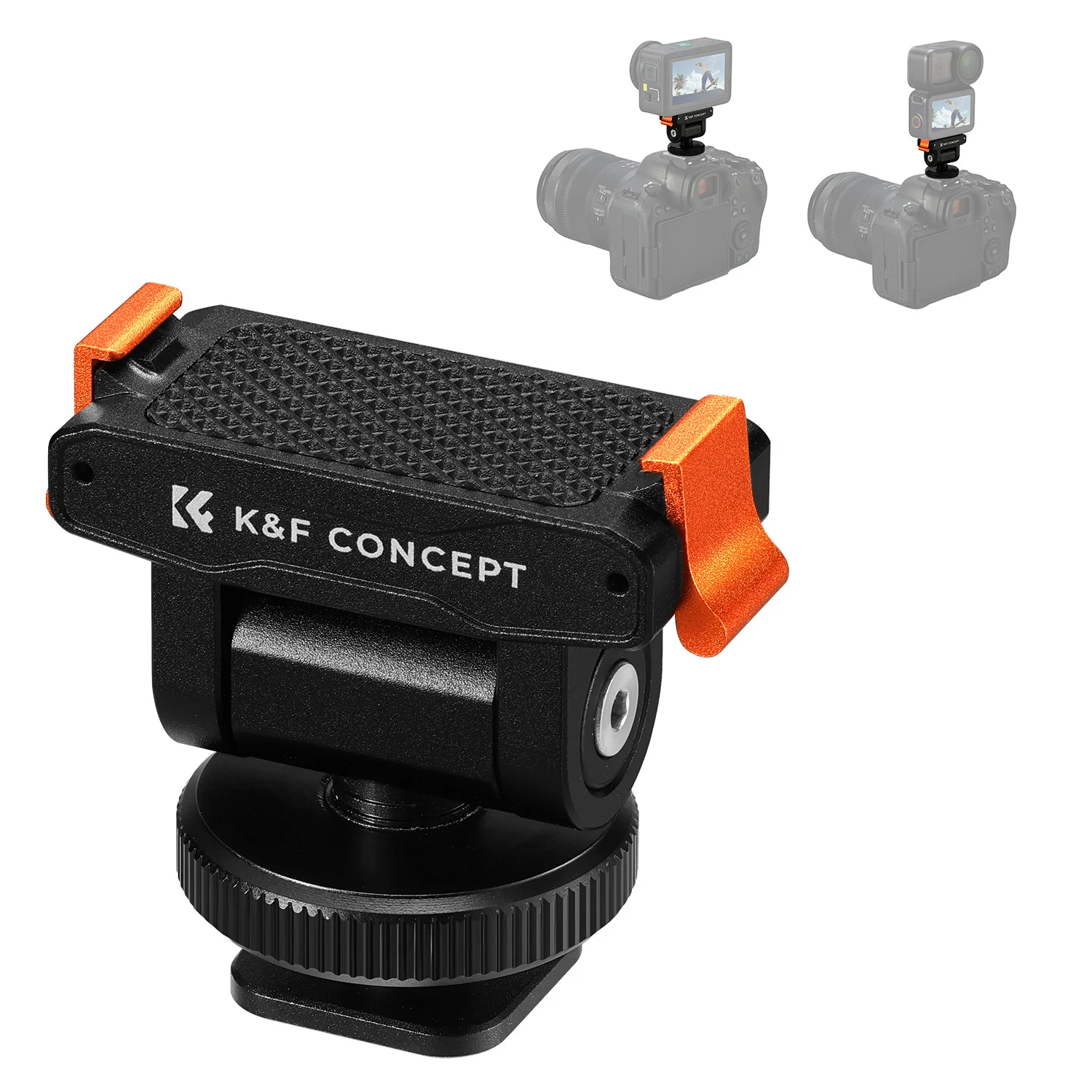 K&F CONCEPT Cold Shoe-houder voor DJI Osmo Action 6 en Osmo Nano Magnetische snelkoppelingsbasis Past op DSLR-hotshoe met 1/4"-schroefdraad