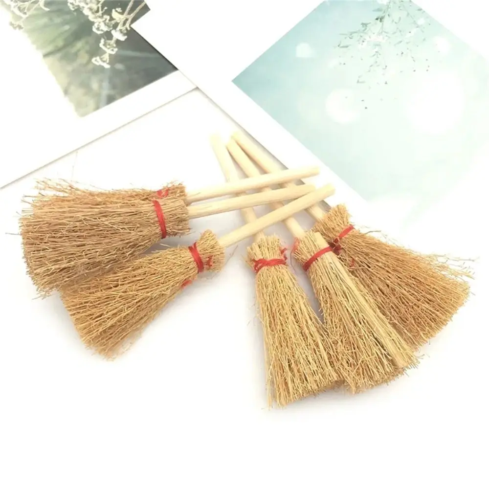 Accessories Mini Furniture Halloween Party Pretend Play Toy Doll House Brooms Straw Brooms Hanging Decorations Mini Broom