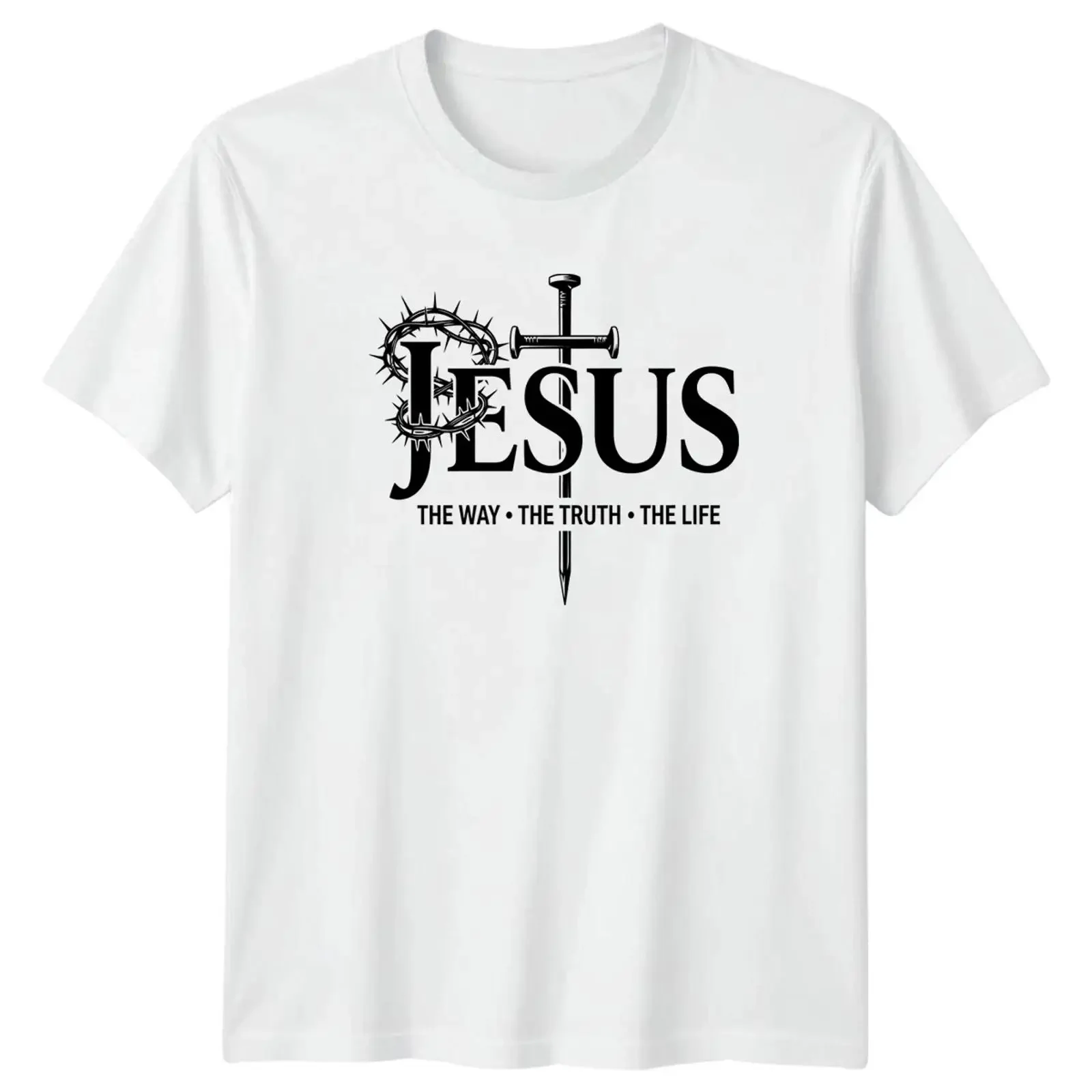 Jesus Der Weg Die Wahrheit Das Leben T Shirt Glaubenskleidung christlich Weihnachtsgeschenk vintage Washed Casual Unisex
