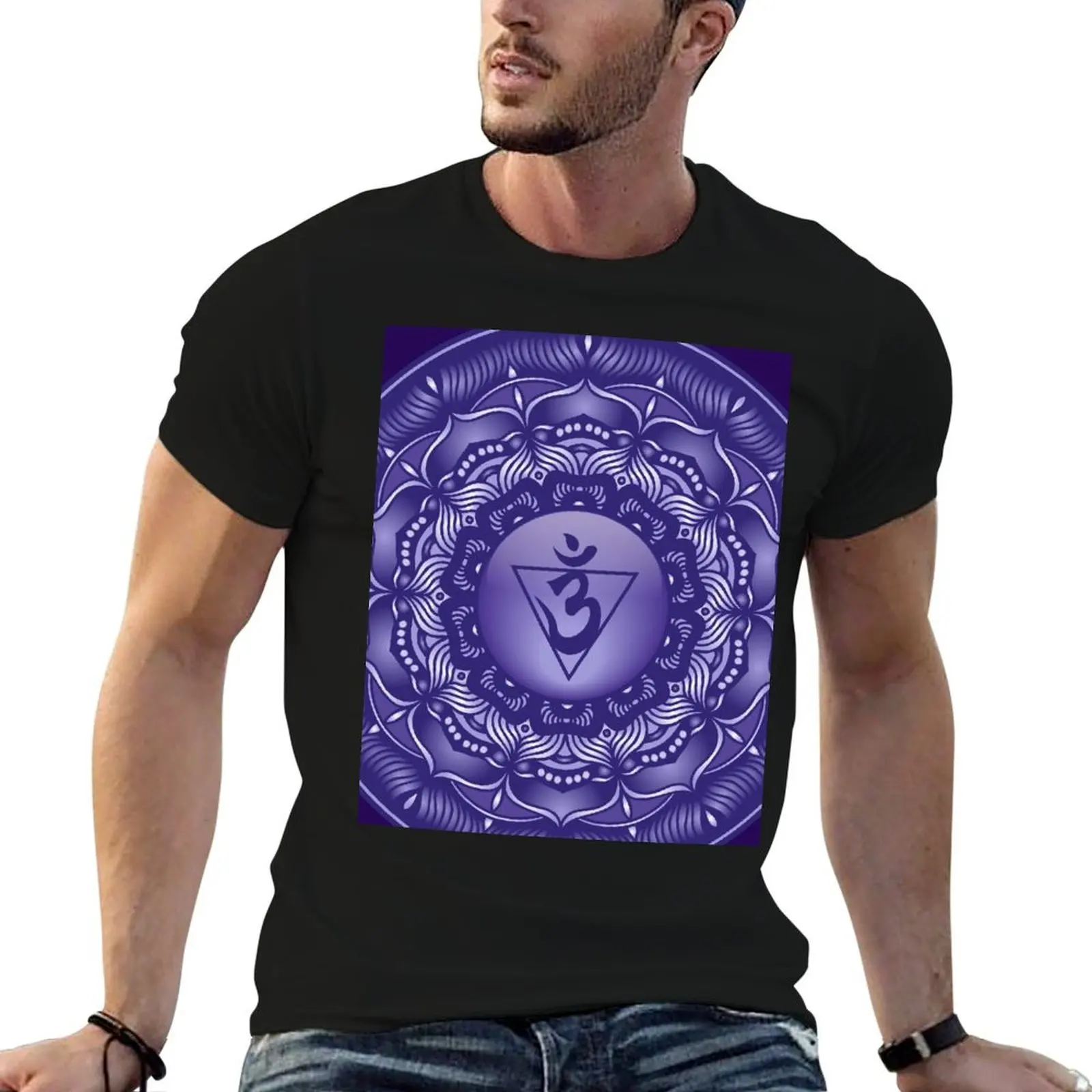 Third Eye Chakra Mandala - 03 PBG T-Shirt hippie clothes summer top tops T-shirt men