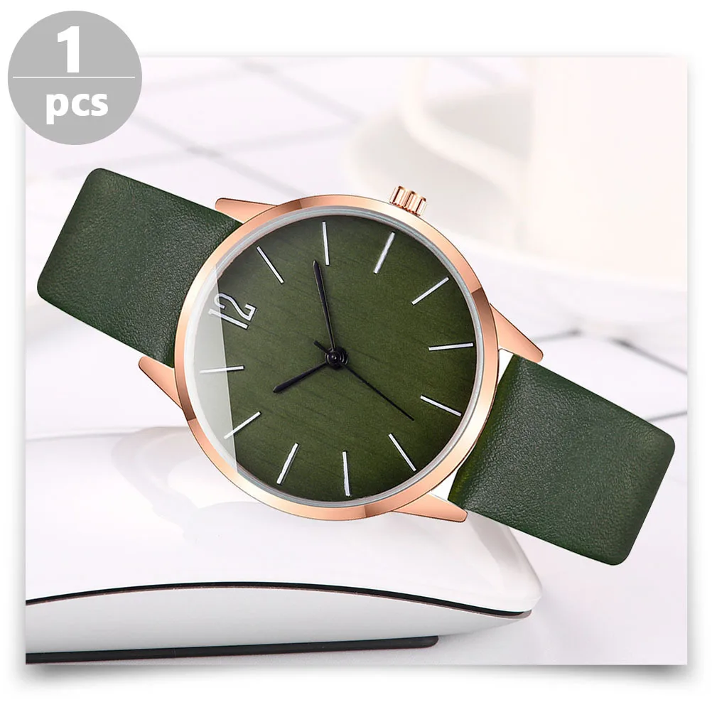 PU Quartz Wristwatch Women Casual Fashion Watch Breathable Strap Comfortable Wrist Watch for Daily Use