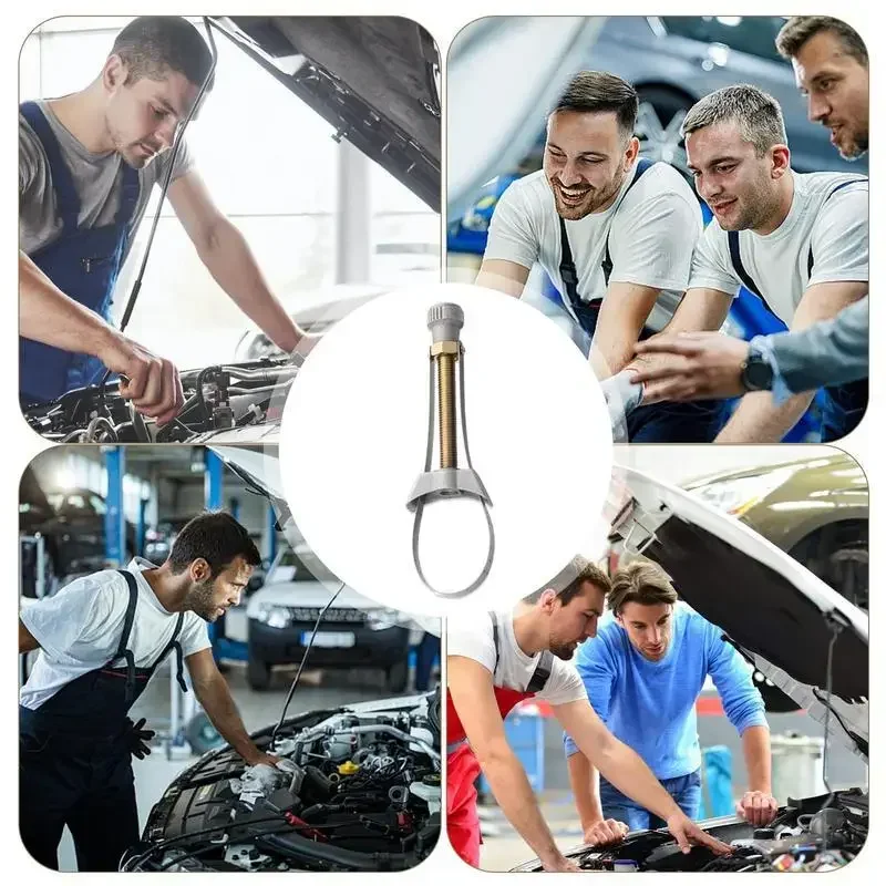 Llave inglesa para filtro de aceite de coche y motocicleta, máquina de extracción de filtro, herramienta de extracción de compartimento de aceite con correa de acero tipo Yuanbao