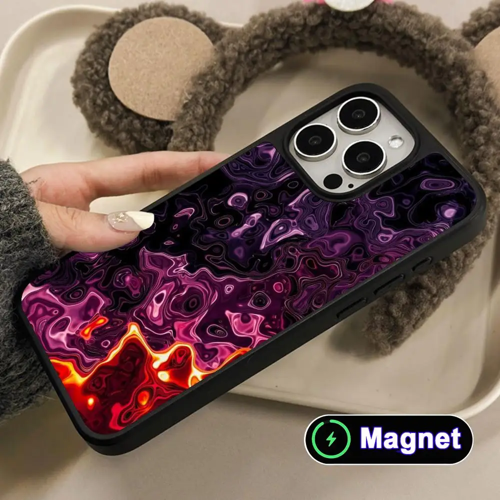 

Curved Art Painting Phone Case for iPhone 17 16 15 14 13 12 11 Air Pro Max Plus Matte Surface Magsafe Cover