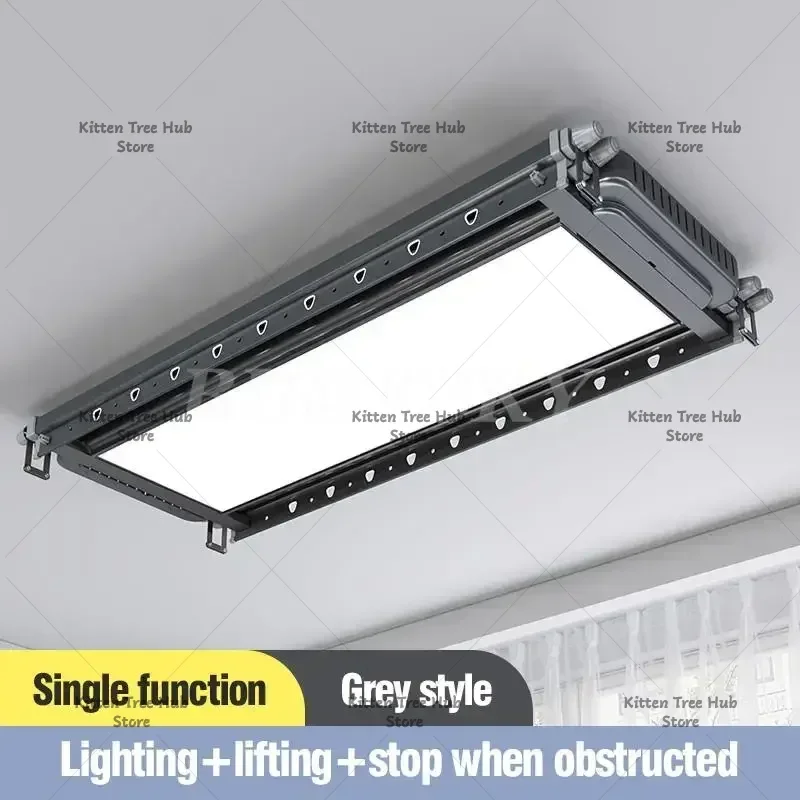 Electric Clothesline Ceiling Dryer Intelligent Lifting with Lights Balcony Ceiling Space Aluminum Telescopic Rod Laundry Hanger