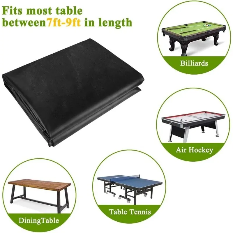 

210D 7ft 8ft 9ft Billiard Table Cover Waterproof Dustproof Mildew Resistant Cover Snooker Protector Pool Table Cover