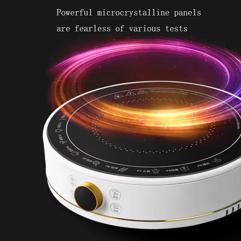 2200W High Power Electric Ceramic Stove, Mini Tea Maker & Induction Cooktop, Compact Round Electric Cooker