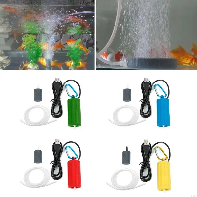 KXRA Aquarium Air Fish for Tank Mini Usb Air Bomba com pedra ar para falta transporte peixes ar livre 1v 5w