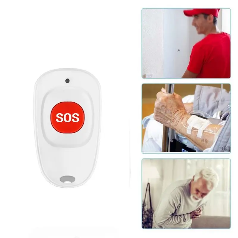 AAAEL-Call Bell Pager SOS Call Button 10Pcs Wireless Panic Emergency Transmitter For Kids Elderly Caregiver